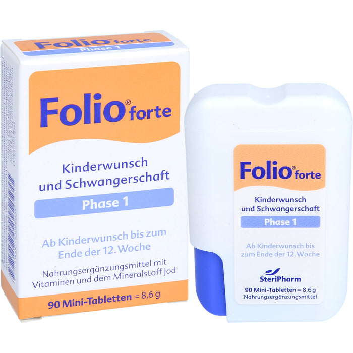 Folio forte Kinderwunsch und Schwangerschaft Phase 1 Tabletten, 90 pc Tablettes