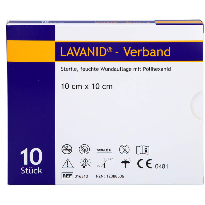 LAVANID-Verband 10cm x 10cm, 10 St KOM