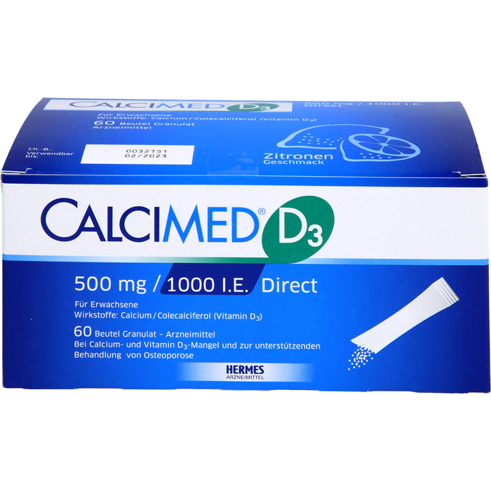 Calcimed D3 500 mg / 1000 I.E. Direct, Granulat, 60 St GRA