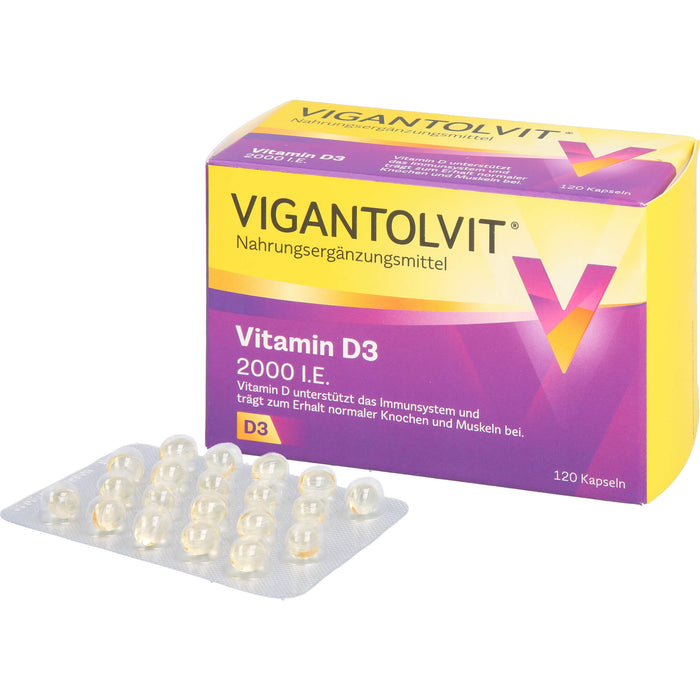 VIGANTOLVIT Vitamin D3 2000 I.E. Kapseln, 120 pc Capsules