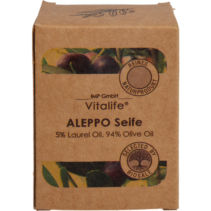 Vitalife Aleppo Seife zur Reinigung und Pflege von sensibler und trockener Haut, 1 pcs. bar of soap