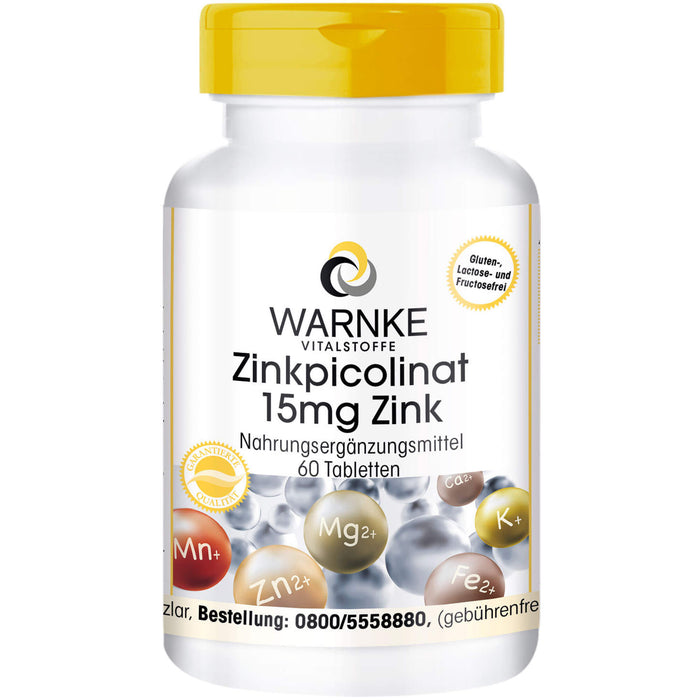 WARNKE Zinkpicolinat 15 mg Zink Tabletten, 60 pc Tablettes