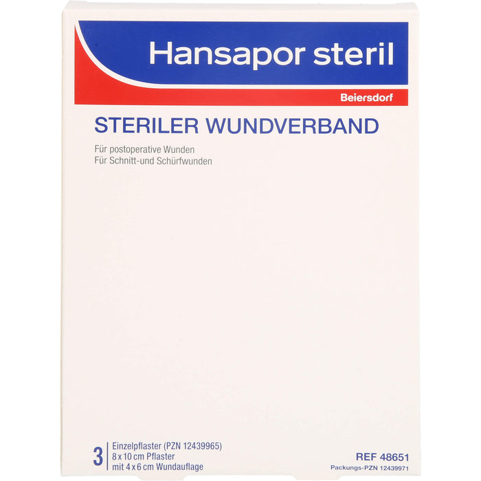 HANSAPOR steril Wundverband, 3 St VER