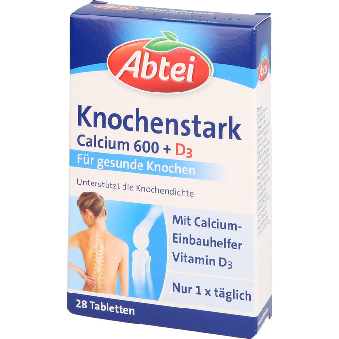 Abtei Knochenstark Calcium 600 + D3 Tabletten für gesunde Knochen, 28 pcs. Tablets