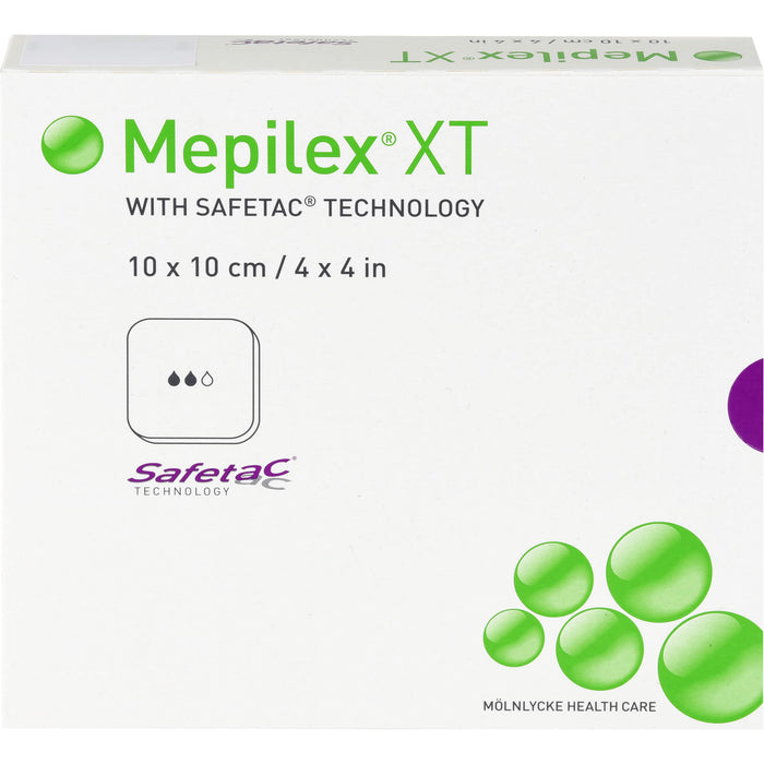 MEPILEX XT 10x10 cm Schaumverband, 5 St VER