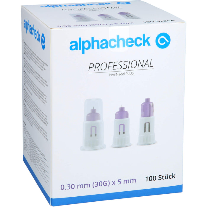 alphacheck professional Pen-Nadel PLUS 5 mm x 30G, 100 St KAN