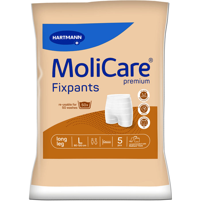 MoliCare Premium Fixpants long leg Gr. L, 5 St. Fixierhosen