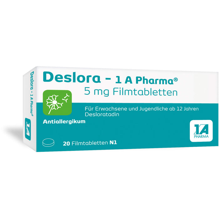 Deslora - 1 A Pharma 5 mg Filmtabletten Antiallergikum, 20 St. Tabletten