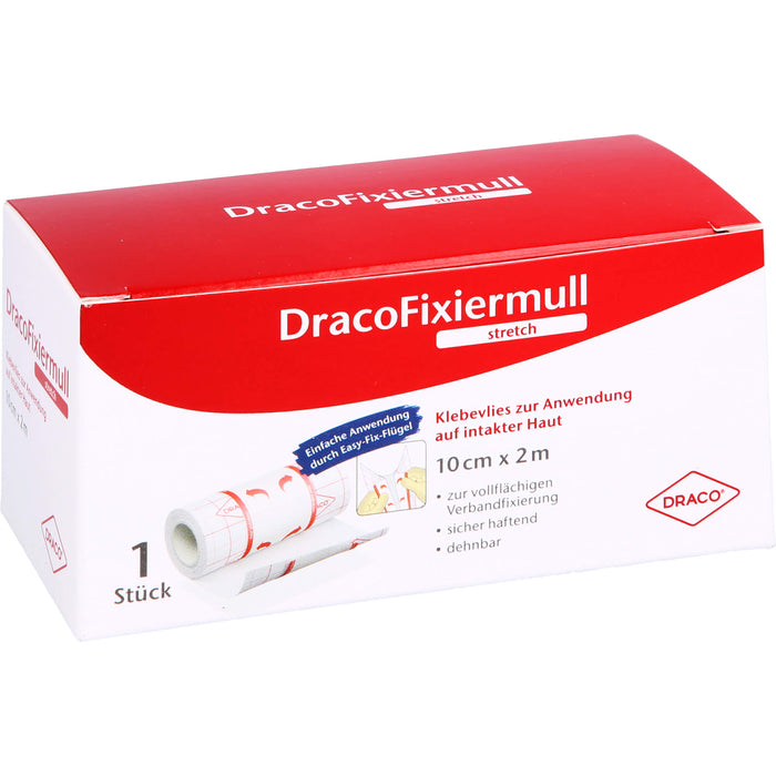 DracoFixiermull stretch hypoallergenes Klebevlies 10 cm x 2 m, 1 pc Pansement