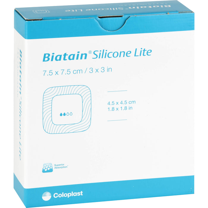 BIATAIN Silicone Lite Schaumverband 7,5x7,5 cm, 10 St VER