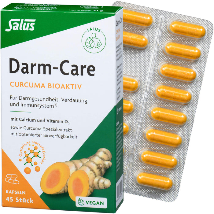 Salus Darm-Care Curcuma Bioaktiv Kapseln für Darmgesundheit, Verdauung und Immunsystem, 45 pcs. Capsules