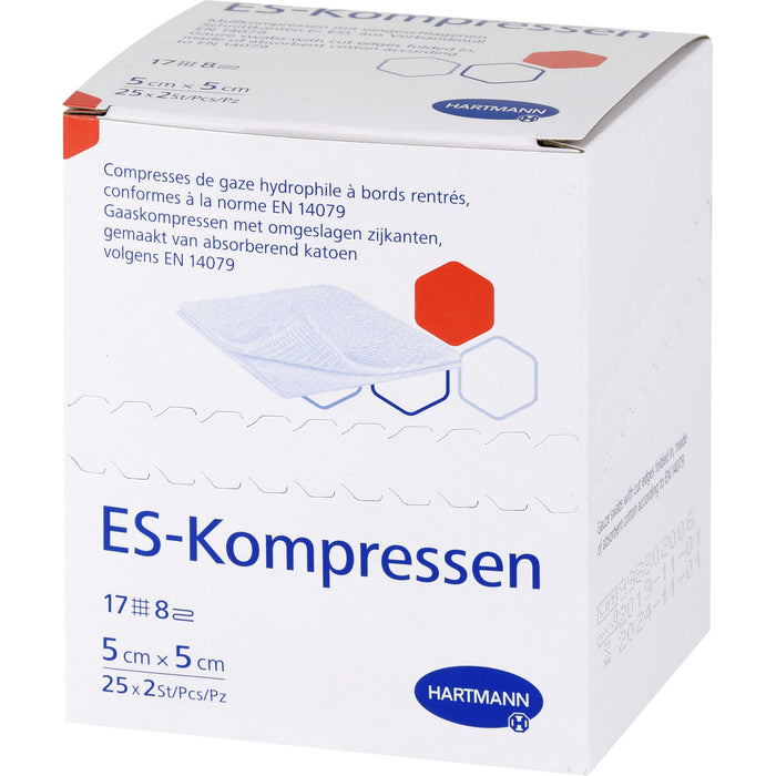 ES-KOMPRESSEN steril 5x5 cm 8fach, 50 pc Compresses