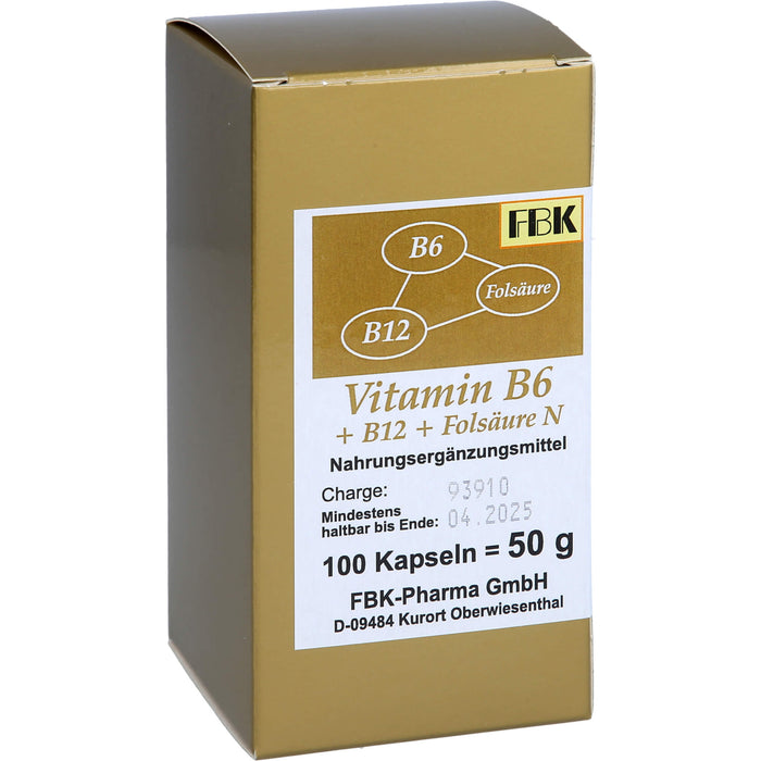 Vitamin B 6 + B 12 + Folsäure N Kapseln, 100 St KAP