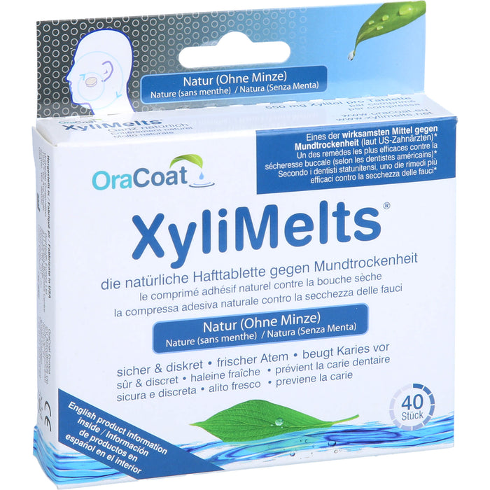 OraCoat XyliMelts Hafttabletten ohne Minze gegen Mundtrockenheit, 40 St. Tabletten