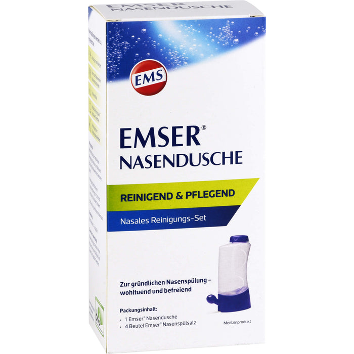 EMSER Nasendusche nasales Reinigungs-Set mit Spülsalz-Beuteln, 1 St. Nasendusche