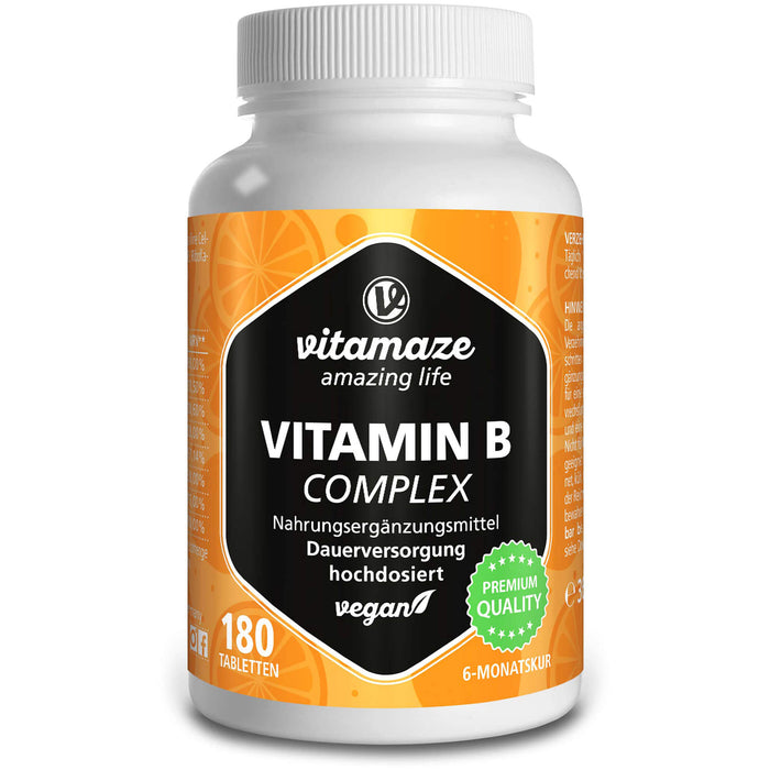 Vitamaze Vitamin B-Complex hochdosierte vegane Tabletten, 180 pcs. Tablets