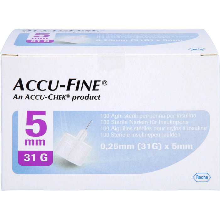 ACCU-FINE Sterile Nadeln für Insulinpens 5 mm, 100 St KAN