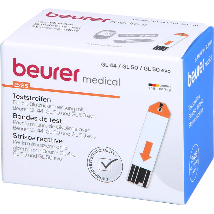 beurer medical Teststreifen für die Blutzuckermessung, 50 St. Teststreifen