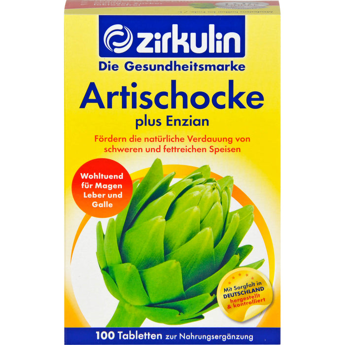 zirkulin Artischocke plus Enzian Tabletten, 100 pc Tablettes