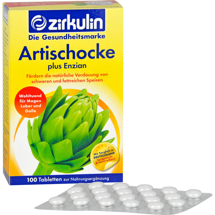 zirkulin Artischocke plus Enzian Tabletten, 100 pc Tablettes