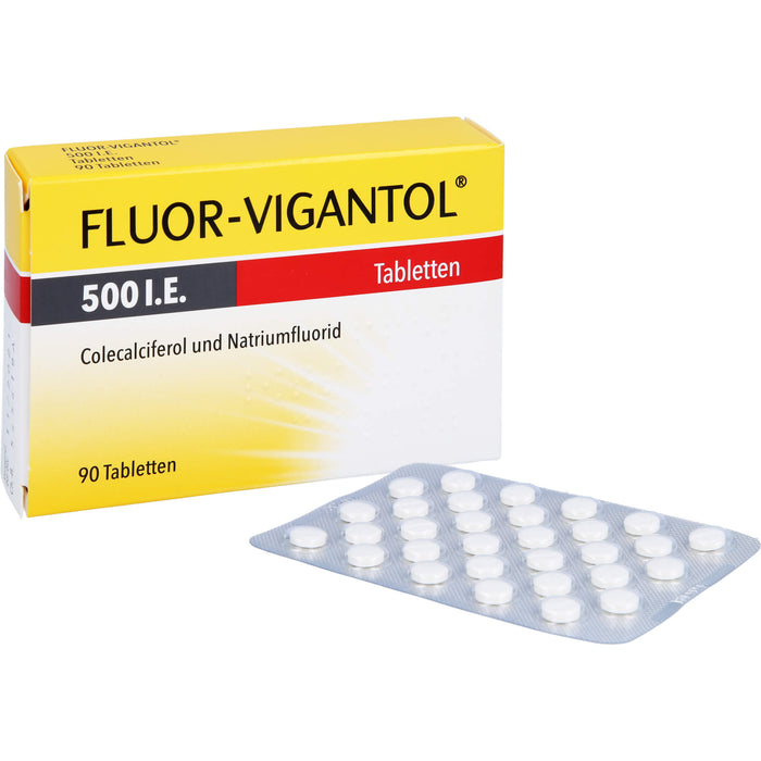 FLUOR-VIGANTOL 500 I.E. Tabletten zur Vorbeugung gegen Rachitis und Zahnkaries, 90 pc Tablettes