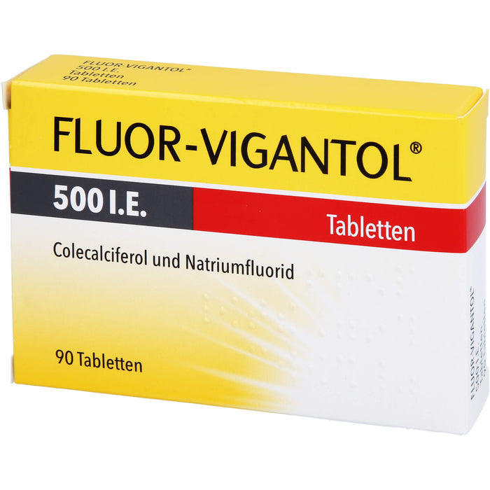 FLUOR-VIGANTOL 500 I.E. Tabletten zur Vorbeugung gegen Rachitis und Zahnkaries, 90 pcs. Tablets