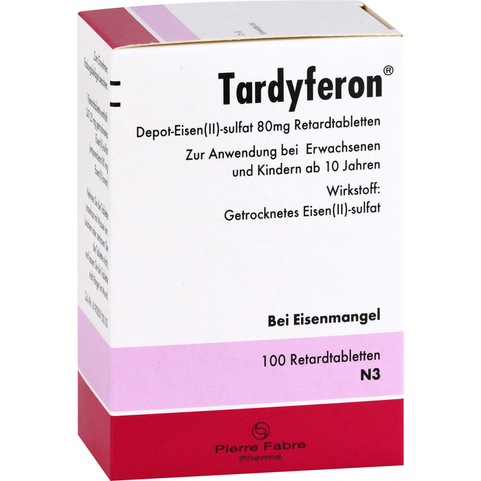 Tardyferon 80 mg Retardtabletten bei Eisenmangel, 100 pc Tablettes