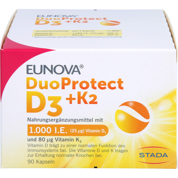 EUNOVA DuoProtect D3+K2 1000 I.E. / 80 µg Kapseln, 90 pcs. Capsules