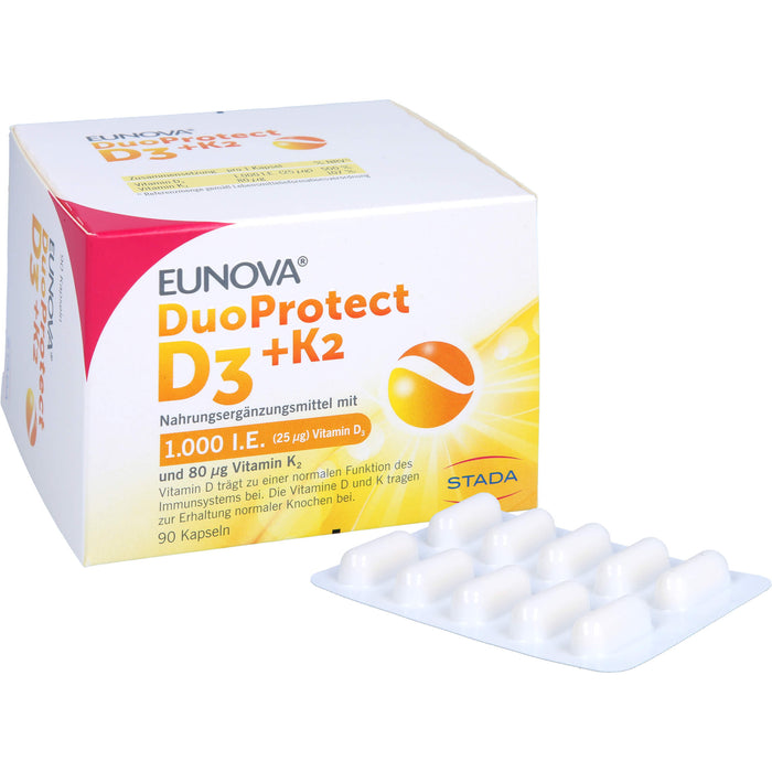 EUNOVA DuoProtect D3+K2 1000 I.E. / 80 µg Kapseln, 90 St. Kapseln