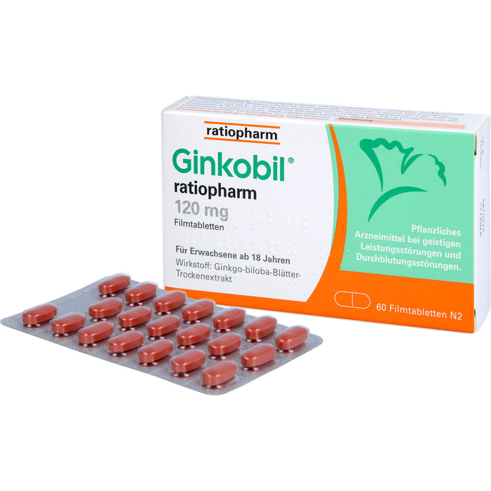 Ginkobil ratiopharm 120 mg Filmtabletten, 60 pc Tablettes