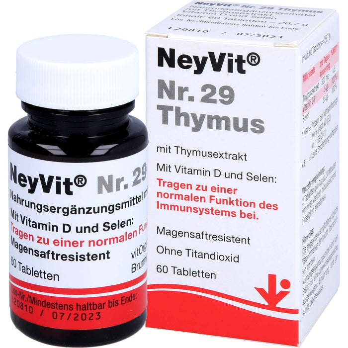 NeyVit Nr. 29 Thymus Tabletten für eine normale Funktion des Immunsystems, 60 pc Tablettes