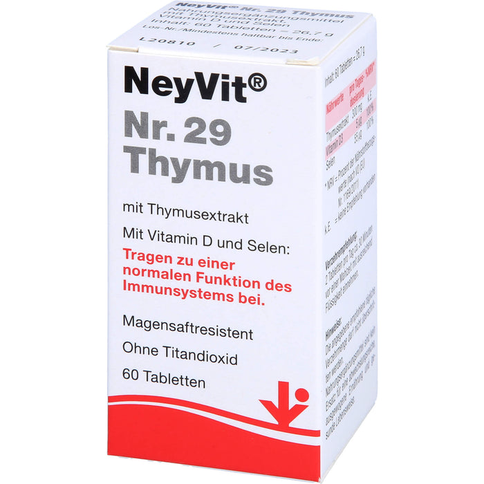 NeyVit Nr. 29 Thymus Tabletten für eine normale Funktion des Immunsystems, 60 pc Tablettes