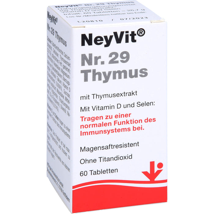 NeyVit Nr. 29 Thymus Tabletten für eine normale Funktion des Immunsystems, 60 pc Tablettes