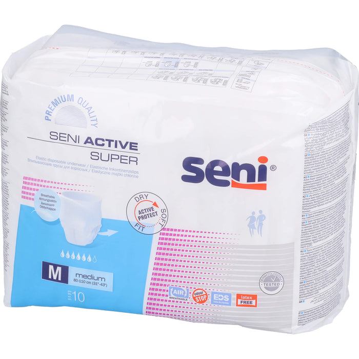 Seni Active Super Gr. Medium Windelhosen bei Inkontinenz, 10 St. Windelhosen