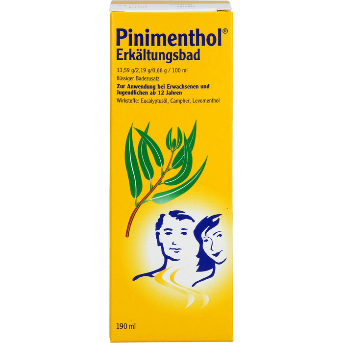 Pinimenthol Erkältungsbad mit Eucalyptusöl ab 12 Jahren, 190 ml Lösung