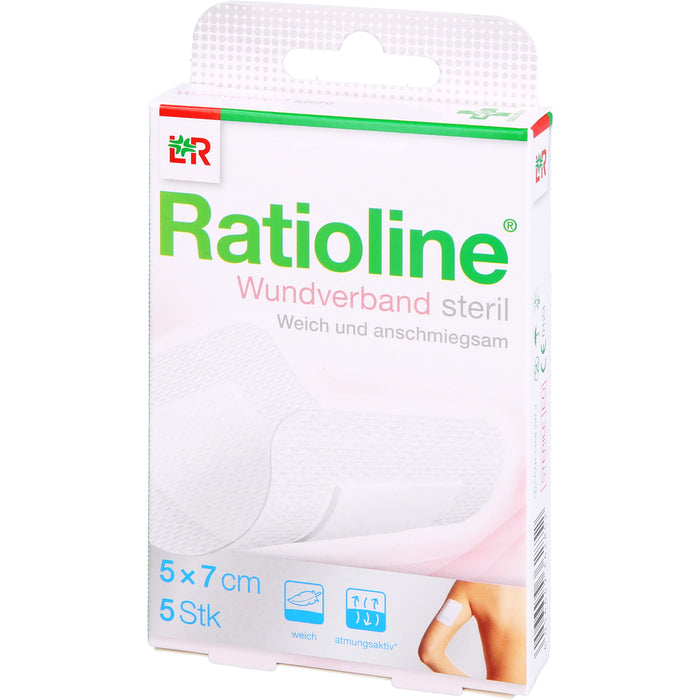 Ratioline Wundverband 7x5 cm steril, 5 pcs. Wound dressings