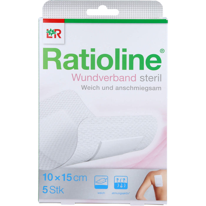 Ratioline Wundverband 15x10 cm steril, 5 pcs. Wound dressings