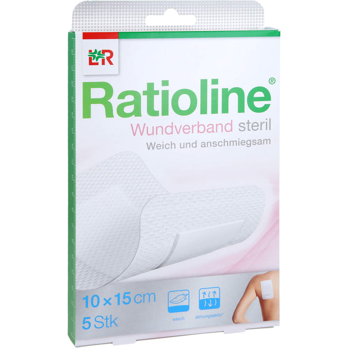 Ratioline Wundverband 15x10 cm steril, 5 pcs. Wound dressings