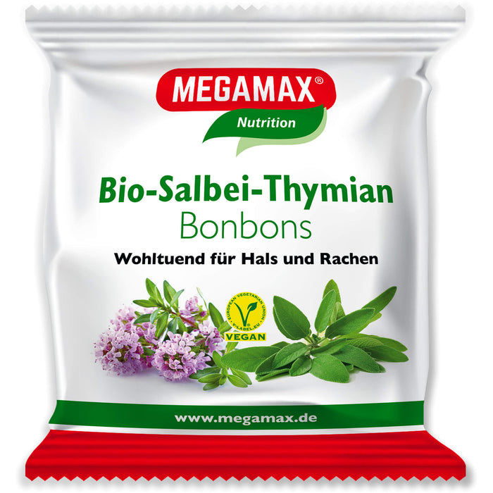 MEGAMAX Nutrition Bio-Salbei-Thymian Bonbons, 85 g Candies