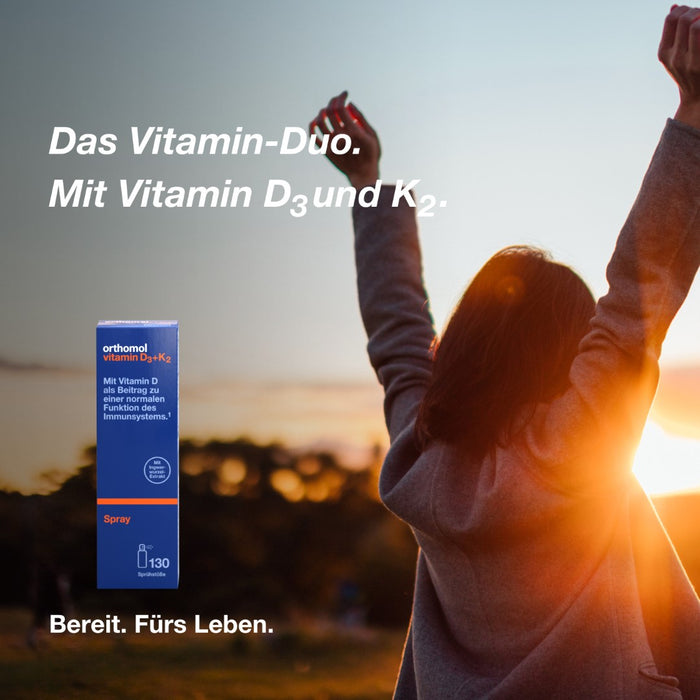 Orthomol Vitamin D3+K2 Spray - Nahrungsergänzungsmittel mit Vitamin D3, Vitamin K2 und Ingwerextrakt - 130 Sprühstöße, 20 ml Spray