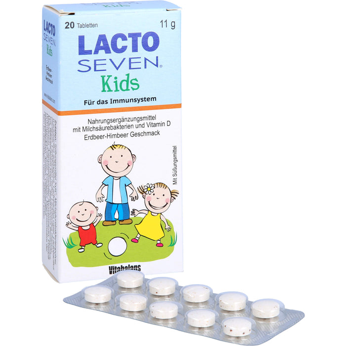 Lacto Seven Kids Erdbeer-Himbeer-Geschmack, 20 St TAB