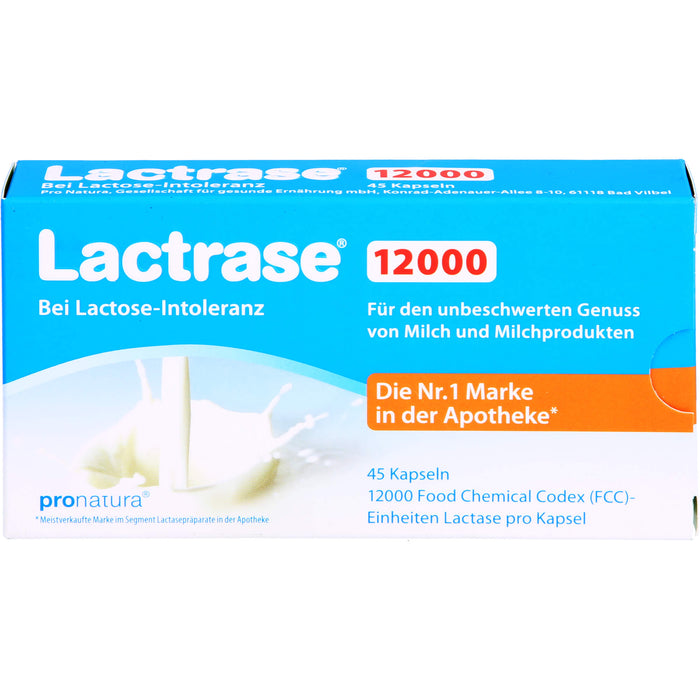 Lactrase 12000 bei Lactose-Intoleranz Kapseln, 45 pcs. Capsules