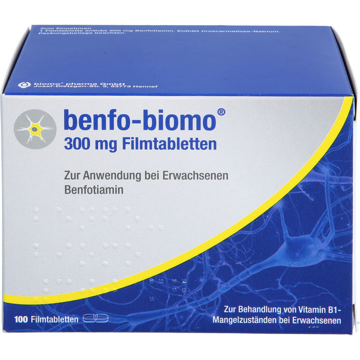 Benfo-biomo 300 mg Filmtabletten bei Vitamin B1-Mangelzuständen, 100 pc Tablettes