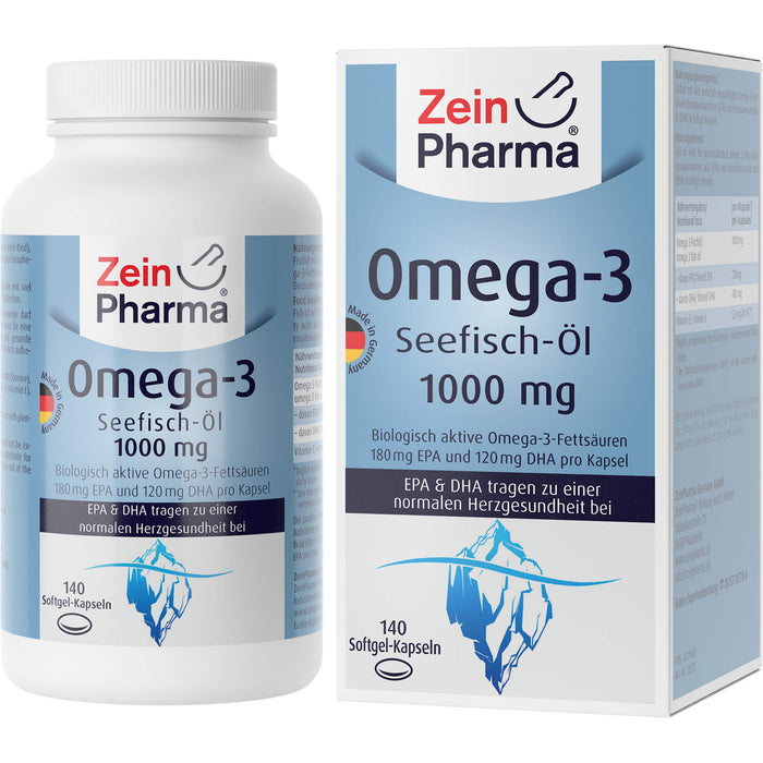 ZeinPharma Omega-3 Seefisch-Öl 1000 mg Kapseln, 140 pc Capsules