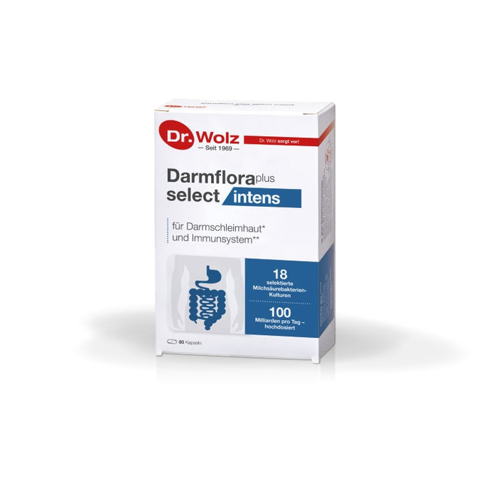 Dr. Wolz Darmflora plus select intens Kapseln für Darmschleimhaut und Immunsystem, 80 pc Capsules