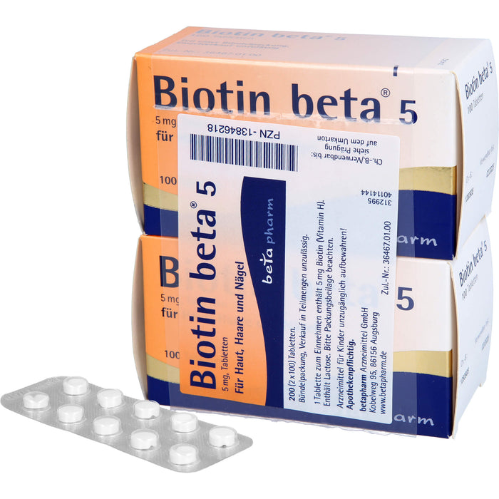 Biotin beta 5 Tabletten, 200 pcs. Tablets