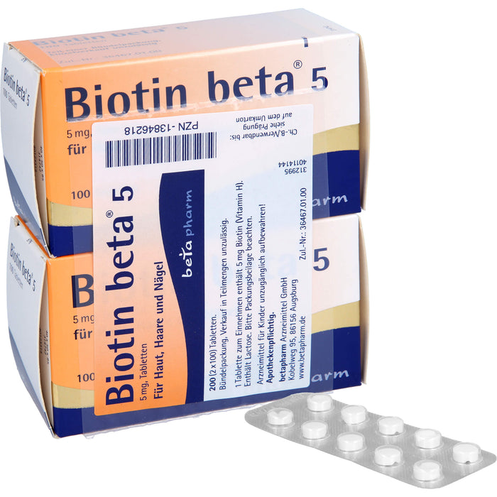 Biotin beta 5 Tabletten, 200 pc Tablettes