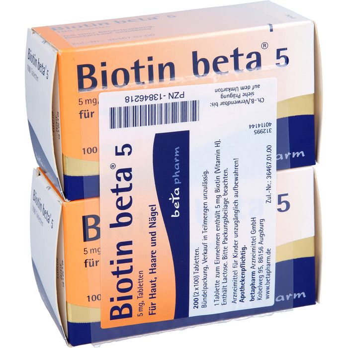 Biotin beta 5 Tabletten, 200 pc Tablettes