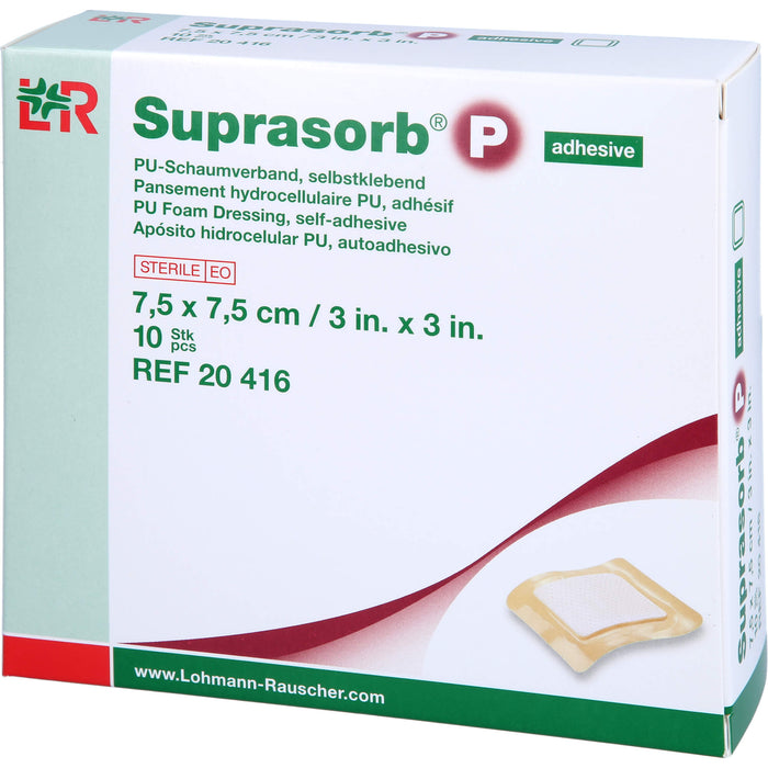 SUPRASORB P PU-Schaumv.7,5x7,5 cm selbstklebend, 10 St VER