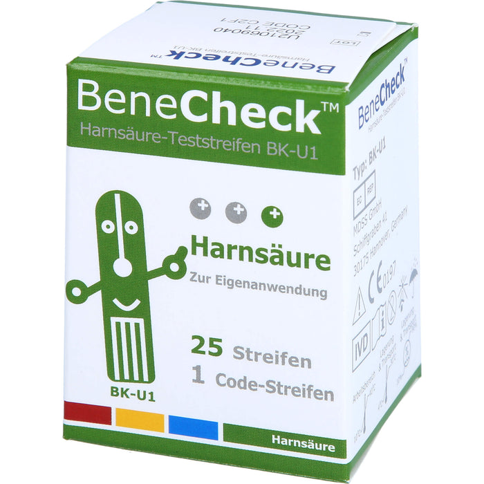 BeneCheck Harnsäure Teststreifen BK-U1, 25 pc Bandelettes réactives